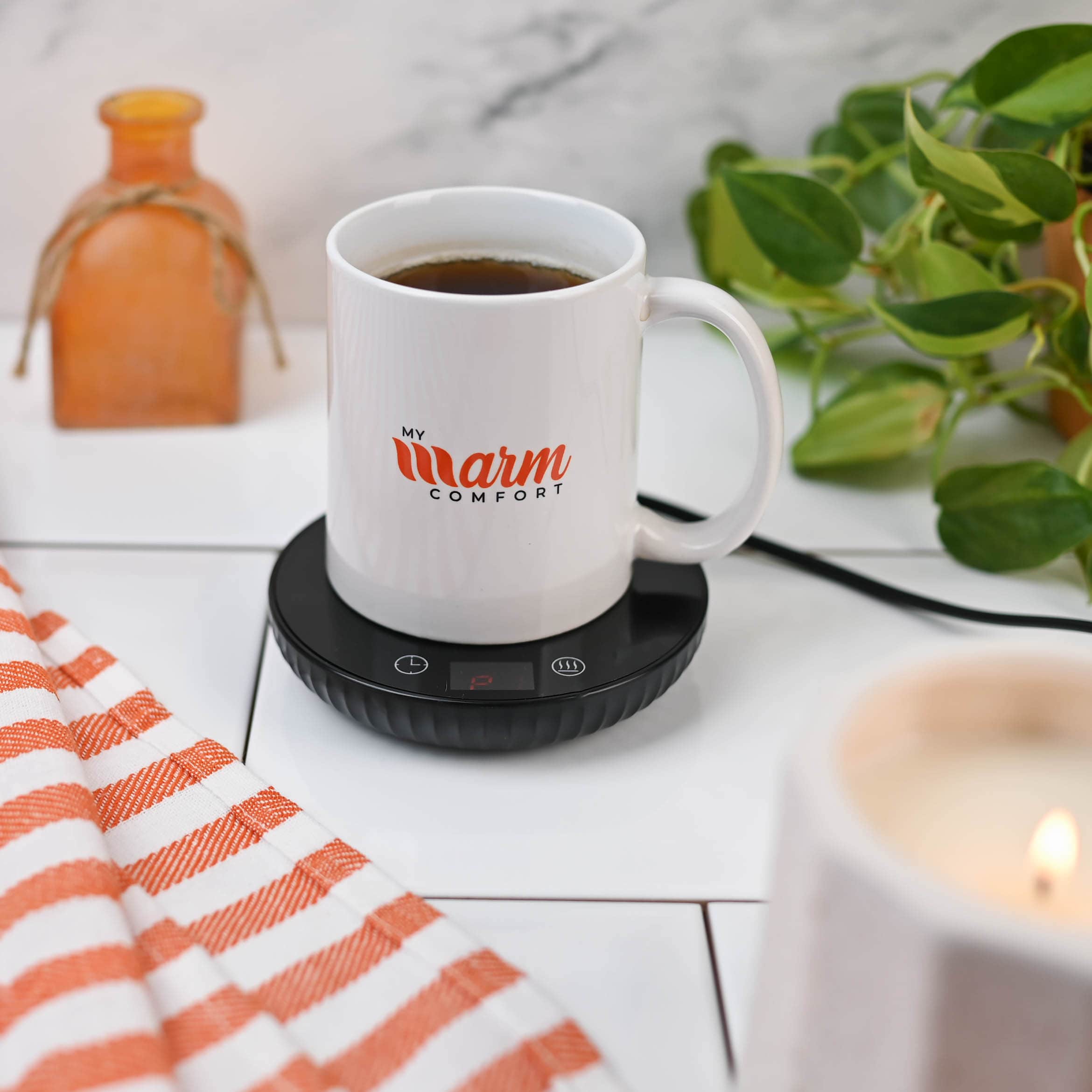 MyWarmComfort© Heated Mug Coaster Warm And Toasty Longer